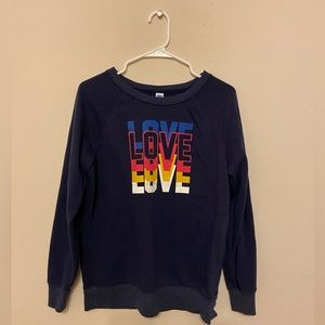 Long sleeve navy blue sweatshirt